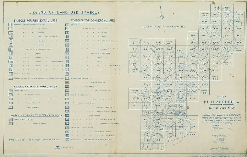 Index and Legend, Philadelphia Land Use Map, 1962