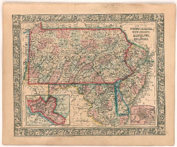 Map of Pennsylvania, New Jersey, Maryland, and Delaware, [Unknown Atlas]