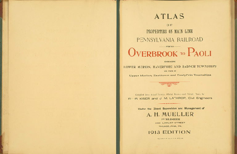 TitlePage, Atlas of Properties on Main Line Pennsylvania Railroad from Overbrook to Paoli