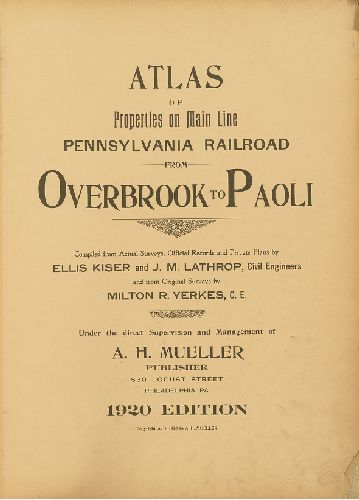TitlePage, Atlas of Properties on Main Line Pennsylvania Railroad from Overbrook to Paoli