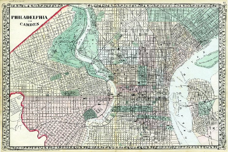 Map, Philadelphia and Camden. 