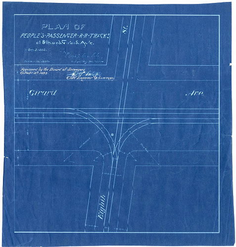 Plan, Plan of People's Passenger R.R. tracks on 8th and Girard Ave. [Approved by Board of Surveyors Oct. 9, 1893]