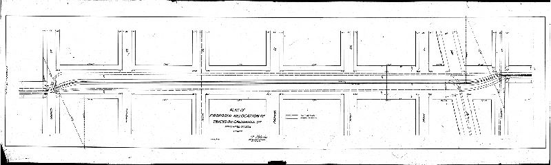 Plan, Plan of proposed re-location of tracks on Callowhill St. from 4th to 7th Sts., 4th Dist. [Survey returned April 15, 1893]
