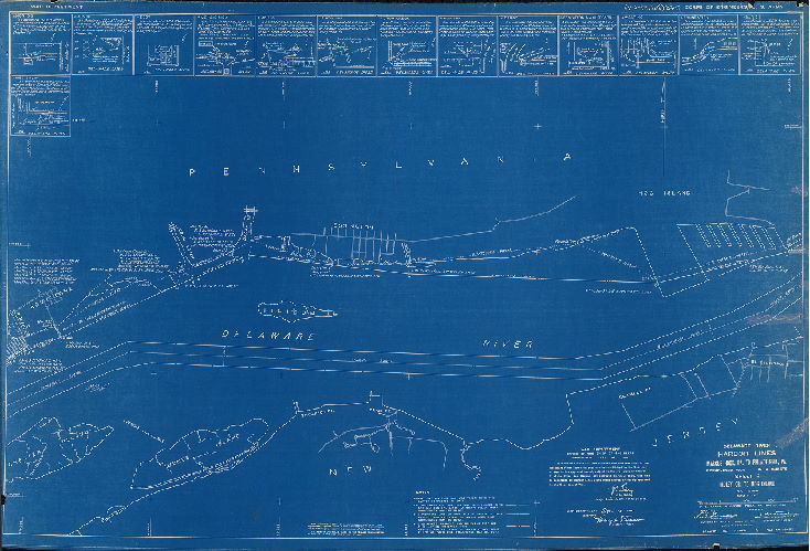 Plan (alternate image), Delaware River Harbor Lines. Marcus Hook, Pa. to Philadelphia, Pa. Resurveyed 1939. In six sheets. U.S. Engineer Office. May 25, 1940. 2. Ridley Creek to Hog Island. 