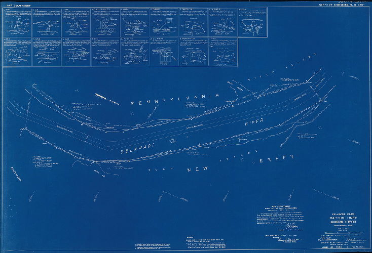 Plan, Delaware River Harbor Lines. Marcus Hook, Pa. to Philadelphia, Pa. Resurveyed 1939. In six sheets. U.S. Engineer Office. May 25, 1940. Bordentown to Trenton. 