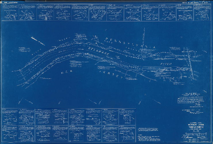 Plan (alternate image), Delaware River Harbor Lines. Marcus Hook, Pa. to Philadelphia, Pa. Resurveyed 1939. In six sheets. U.S. Engineer Office. May 25, 1940. Trenton and Morrisville