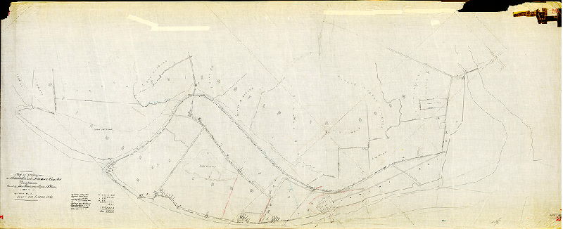 Plan (alternate image), Map of property in Philadelphia and Delaware County owned by John Black and Edgar A. Black. Made by G. P. N. Sadler. 