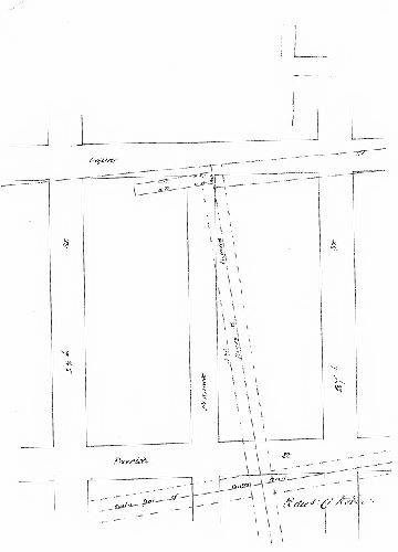 Plan, [No title. Property survey, vicinity of 27th and Parrish Streets, for Snyder. Shows Henry and Centre Streets vacated.]