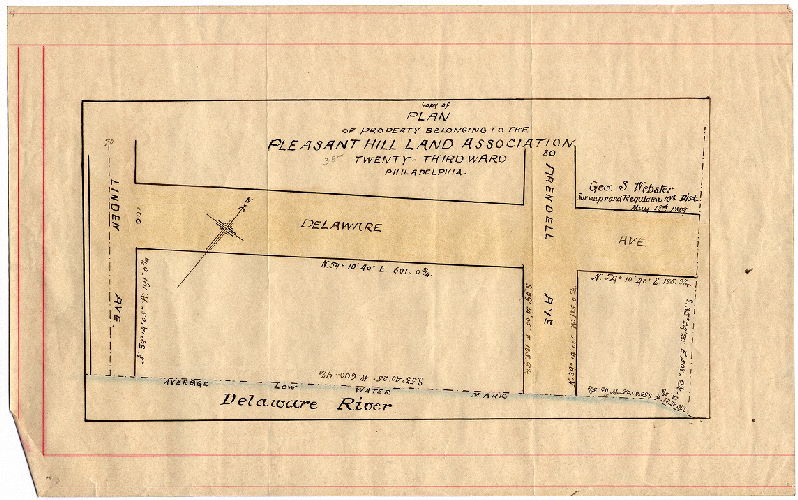 Plan, Copy of plan of property belonging to the Pleasant Hill Land Association, Twenty-third Ward, Philadelphia. 