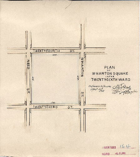 Plan, Plan of Wharton Square in the Twenty-sixth Ward. [Ordinance April 11, 1890] 
