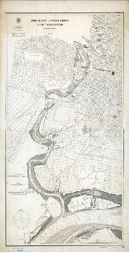 Plan (alternate image), Philadelphia Water Front. Schuylkill River. United States Coast and Geodetic Survey … Published … November 1900. No. 381.