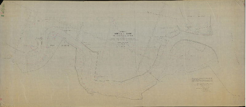 Plan, Sheet No. I. Schuylkill River, from Gibson's Wharf to the Mouth. Surveyed by order of Colonel J. N. Macomb, Corps of Engineers, U.S.A under the direction of Captain Wm. Ludlow, Corps of Engineers, Bvt. Lt. Col U.S.A., by John Mechan and Edwin Ludlow M.E., Asst. Engrs., November & December 1879