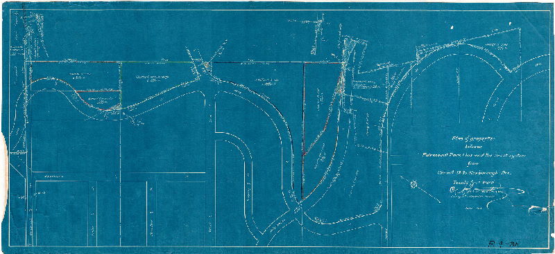 Plan, Plan of properties between Fairmount Park between Fairmount Park Line and the street system from Hermit St. to Roxborough Ave. Twenty-first Ward. [Originally numbered P-4-35]