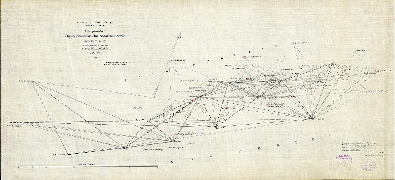 Plan (alternate image), Triangulation, Petty's Island to Poquessink [Poquessing] Creek, Delaware River. Made by request for the City of Philadelphia. U.S. Coast and Geodetic Survey, J. E. Hilgard, Supt. - F. Walley Perkins, Chief of Party, C. H. Van Orden, Assistant.