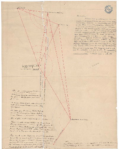 Plan, [No title. Triangulation centered on Pier 70 at the foot of Morris Street]