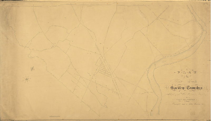 Plan, Plan of the roads [in] Blockley Township north of the West Chester Road and West Philadelphia. Surveyed 1852 by John Levering. 