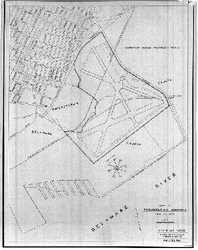 Plan, Map of Philadelphia Airport and vicinity