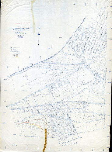 Plan (alternate image), Topographical Plan (Preliminary) of a portion of Philadelphia Southwest Airport in Philadelphia & Delaware Counties, Pennsylvania. Damon & Foster, Civil Engineers, Sharon Hill, Pa. November 6, 1947