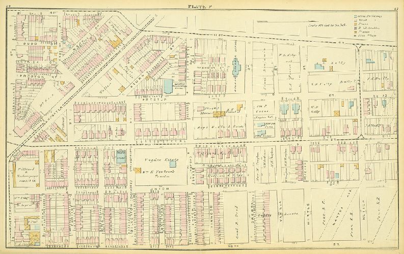 Plate F, Atlas of the 24th & 27th Wards. West Philadelphia