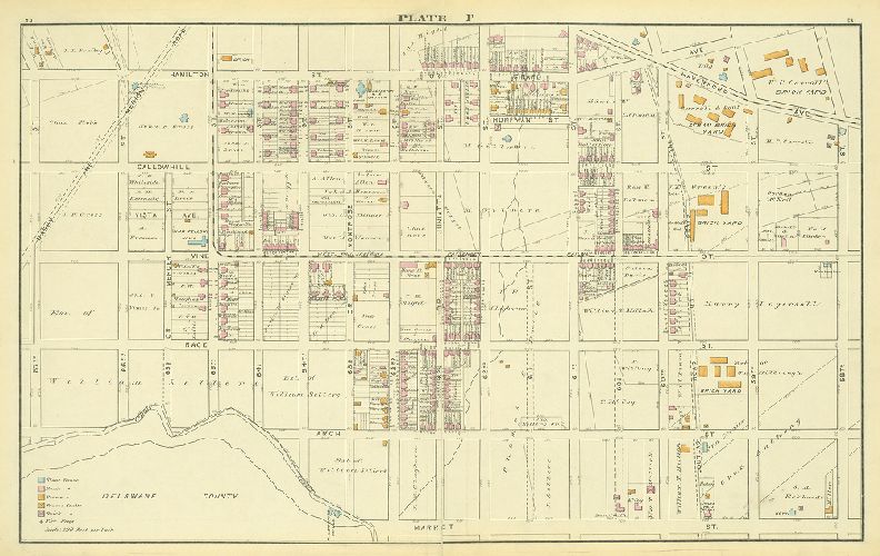 Plate P, Atlas of the 24th & 27th Wards. West Philadelphia