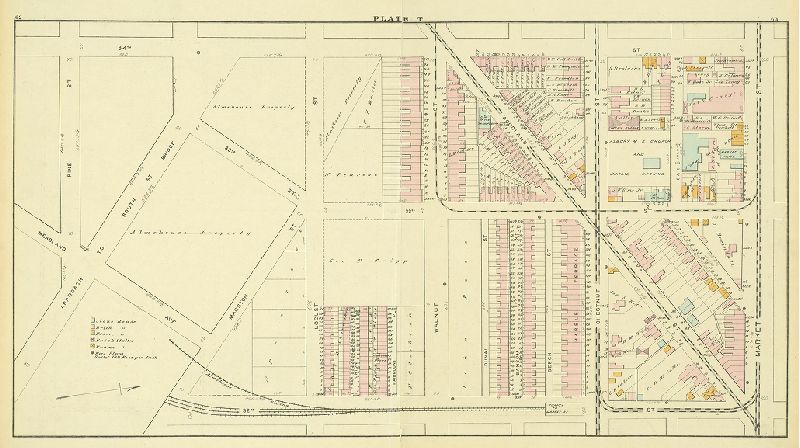 Plate T, Atlas of the 24th & 27th Wards. West Philadelphia