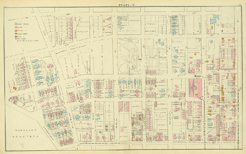 Plate W, Atlas of the 24th & 27th Wards. West Philadelphia