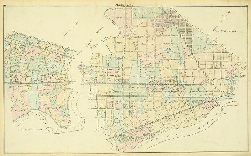 Plates 3 & 4, Atlas of the 24th & 27th Wards. West Philadelphia