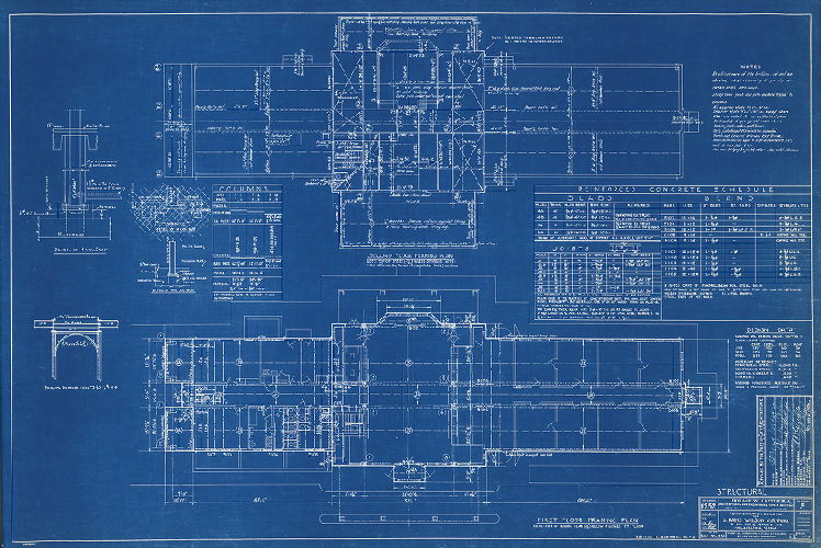 Plan, Administration building for S. Davis Wilson Air-Port, Island Ave. & Penrose Ave., Philadelphia, Penna. Building 1252, Drawing 5. Structural plans. Horace W. Castor, R.A. Date: Aug 30, 1938. Revised by the Department of City Architecture, Oct. 26, 1938. 