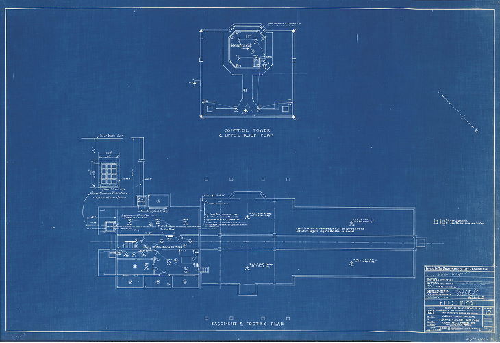 Plan, Administration building for S. Davis Wilson Air-Port, Island Ave. & Penrose Ave., Philadelphia, Penna. Building 1252, Drawing 10. Electrical plans. Horace W. Castor, R.A. Date: Aug 30, 1938. Revised by the Department of City Architecture, Oct. 26, 1938. 