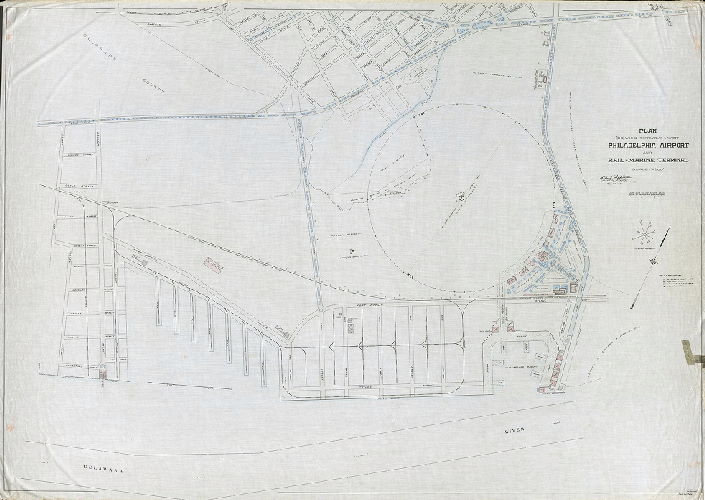 Plan, Plan showing tentative layout, Philadelphia Airport and Rail-Marine Terminal