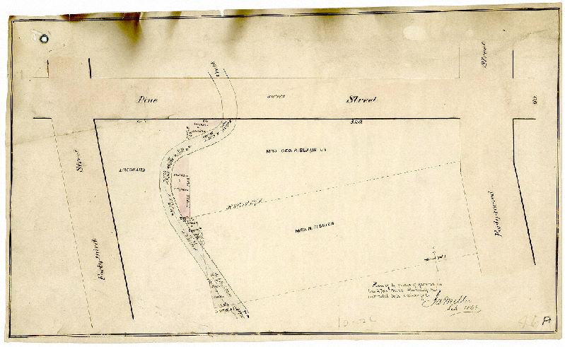 Plan, Plan of 4 pieces of ground in the 27th Ward Philadelphia intended to be exchanged. Ja. Miller, Sep. 1866