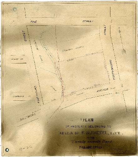 Plan, Plan of property belonging to estate of F. M. Drexel, dec'd., in the Twenty-seventh Ward, Philadelphia.