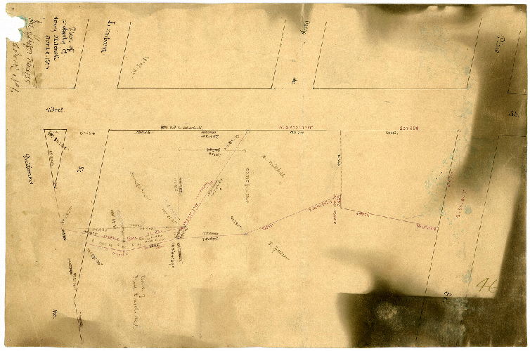 Plan, Plan of property of Henry Mitchell, April 9, 1875. See pages 134 & 135, [Deed Book No. 1