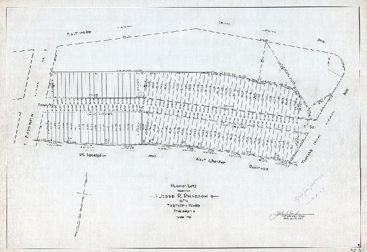 Plan, Plan of lots made for Jesse R. Pharaoh in the Fortieth Ward, Philadelphia. 