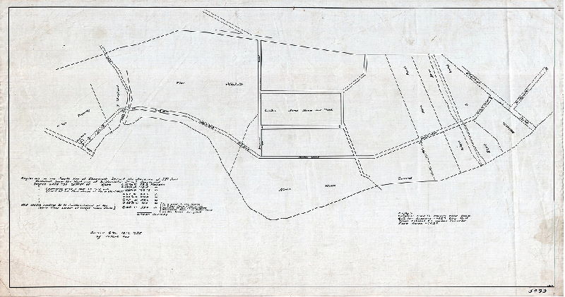 Plan, Surve'd 6 mo. 16th 1835 by Joseph Fox. Copy: Original filed in Record Road Room Quarter Sessions - #687 City Hall, Steel Cabinet # 3 under counter, Road Cases - 1837.
