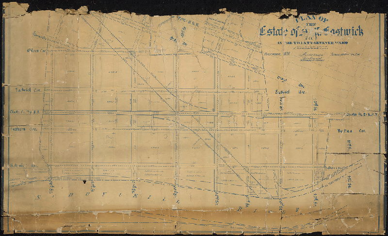 Plan, Plan of the estate of Andrew M. Eastwick, dec'd, in the Twenty-seventh Ward, Philadelphia