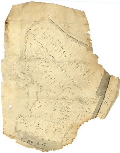Plan, [Title on reverse: "Province or State Island." This is a fragment of a larger plan.]