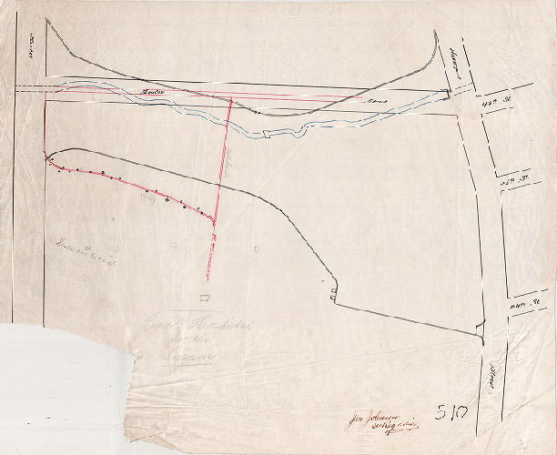 Plan, Penna. Hospital for the Insane. [Showing Mill Creek running through the property along the line of Meadow (now 46th) St.]