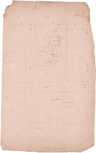 Plan, Joseph F. Sinnott [property], March 20th, 1884. [Note in pencil reads: "Torn down 1926"]