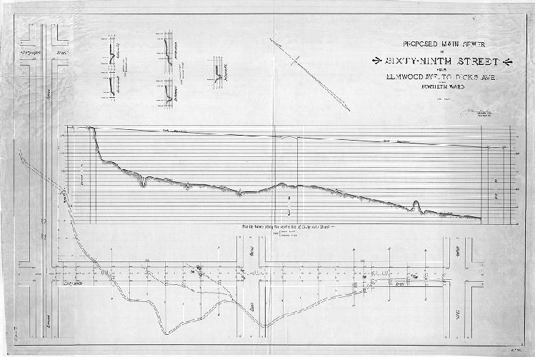 Plan, Proposed main sewer in Sixty-ninth Street from Elmwood Ave. to Dicks Ave. in the Fortieth Ward