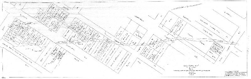 Plan, Plan showing water courses, drainage streets, ditches, etc. in the 40th Ward Philadelphia, made for the Bureau of Highways. Subplan 4. [Creek from 86th and Albertson to 89th and Eastwick]