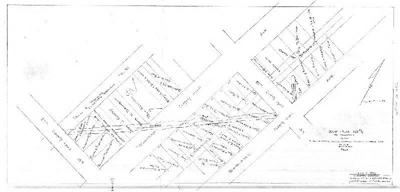 Plan, Plan showing water courses, drainage streets, ditches, etc. in the 40th Ward Philadelphia, made for the Bureau of Highways. Subplan 6. [Creek running from 87th and Brewster to 89th and Bartram]