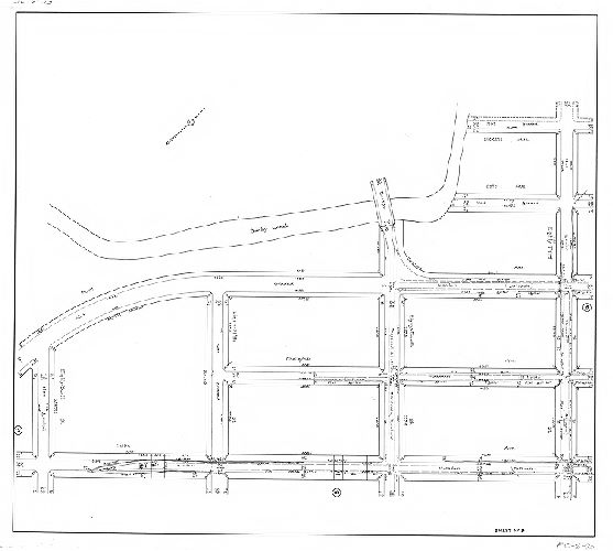 Plan, Sheet No. 9. [Plans showing existing surface drainage of a portion of the Eastwick Section. Made for the use of the Bureau of Highways. Fortieth Ward Phila.]