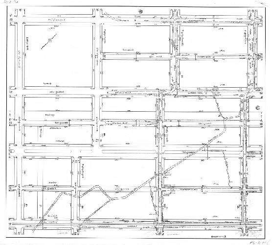 Plan, Sheet No. 13. [Plans showing existing surface drainage of a portion of the Eastwick Section. Made for the use of the Bureau of Highways. Fortieth Ward Phila.] 