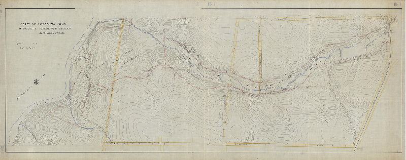 Plan (tracing), Plan of proposed park boundary, Cresheim Valley, Wissahickon. Approved 1903.