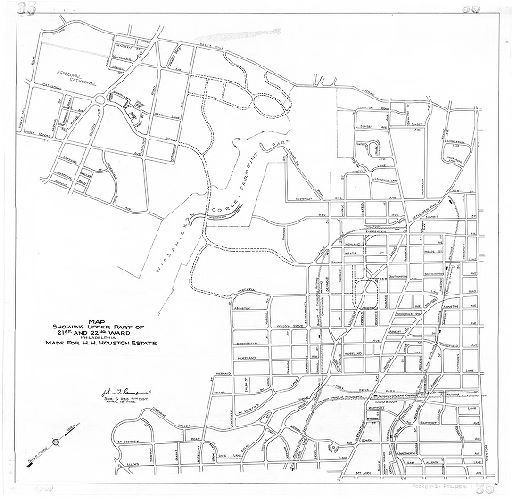 Plan, Map showing upper part of 21st and 22nd Wards Philadelphia made for H. H. Houston Estate