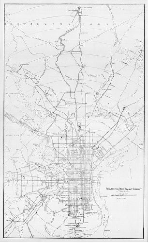 Plan, Philadelphia Rapid Transit Co, Track Map, January 1, 1927