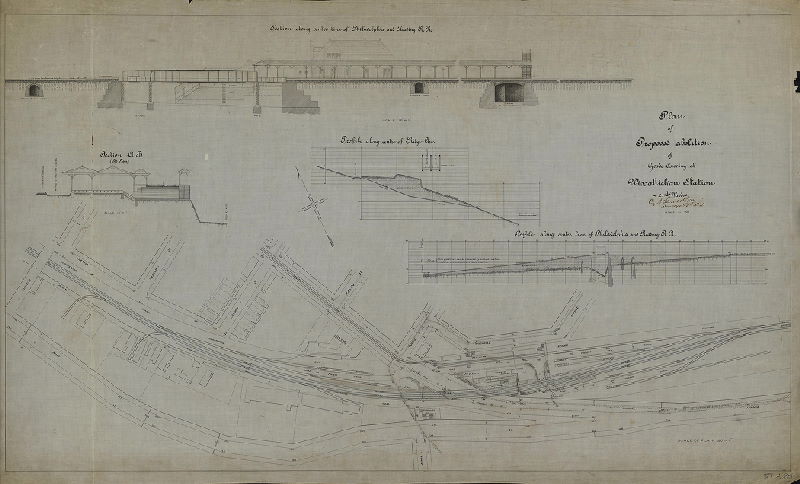 Plan, Plan of proposed abolition of grade crossing at Wissahickon Station, 21st Ward.