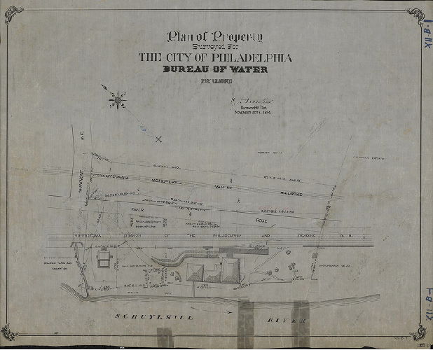 Plan, Plan of property surveyed for the City of Philadelphia Bureau of Water, 21st Ward.