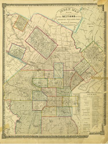 Plate Index, Smedley's Atlas of the City of Philadelphia
